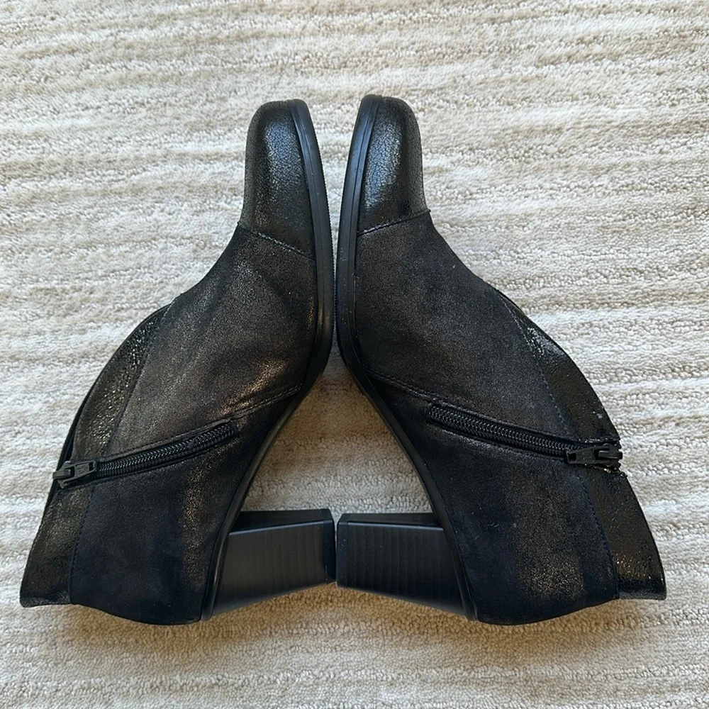 Like New Gabor Enfield Ankle Booties Metallic Black Boots Size UK 5 | US 7.5